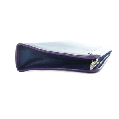 Celine Clutch Second Leather Logo Blue Purple
