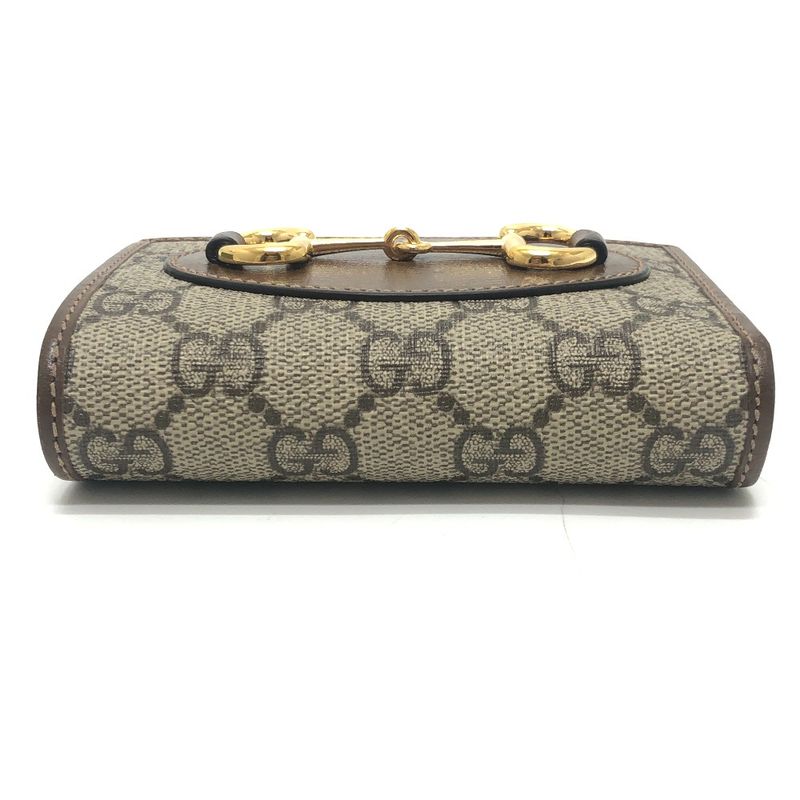 Gucci Bifold Wallet Horsebit GG Supreme Canvas Brown