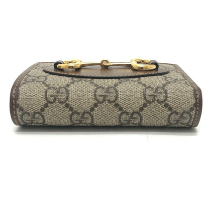 Gucci Bifold Wallet Horsebit GG Supreme Canvas Brown