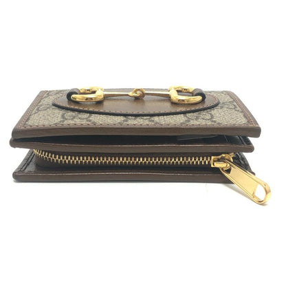 Gucci Bifold Wallet Horsebit GG Supreme Canvas Brown