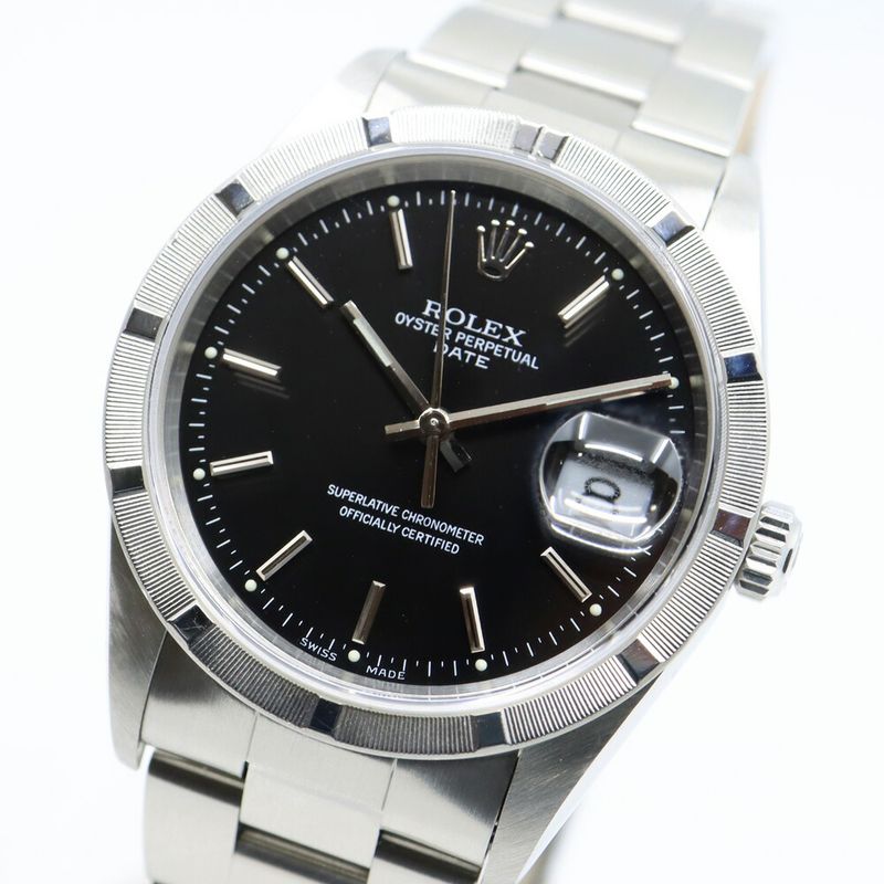 Rolex Oyster Perpetual Date Black Bar-p Watch