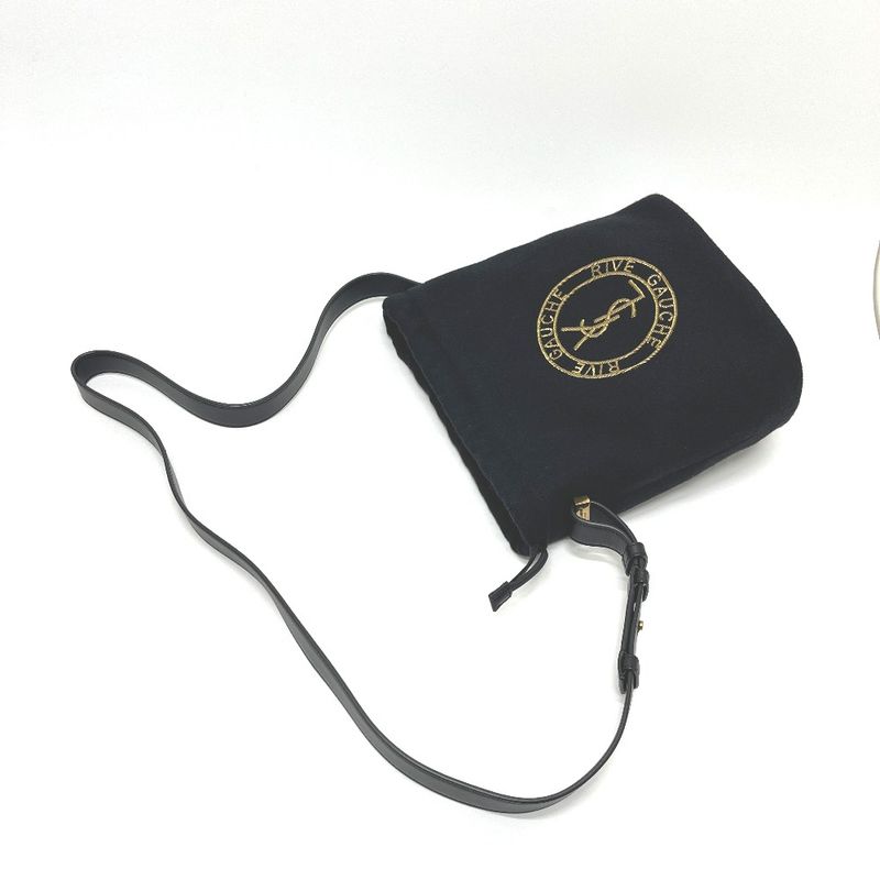 Saint Laurent Paris Shoulder Bag Rive Gauche Canvas Black