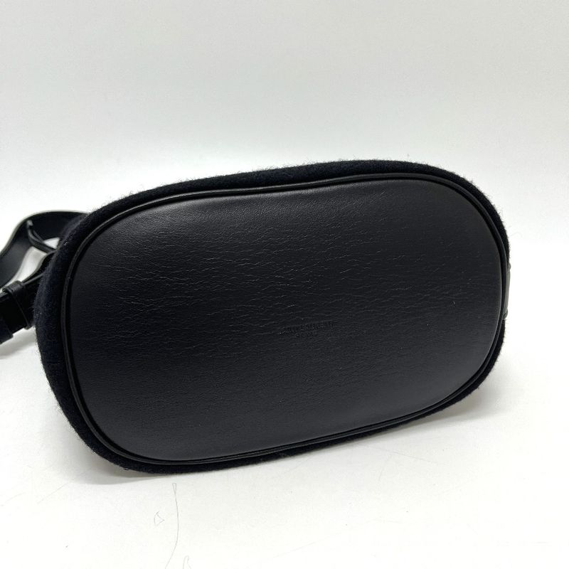 Saint Laurent Paris Shoulder Bag Rive Gauche Canvas Black