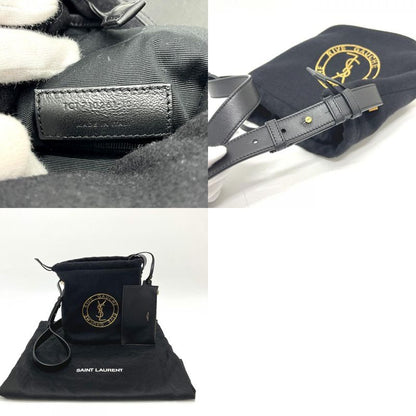 Saint Laurent Paris Shoulder Bag Rive Gauche Canvas Black