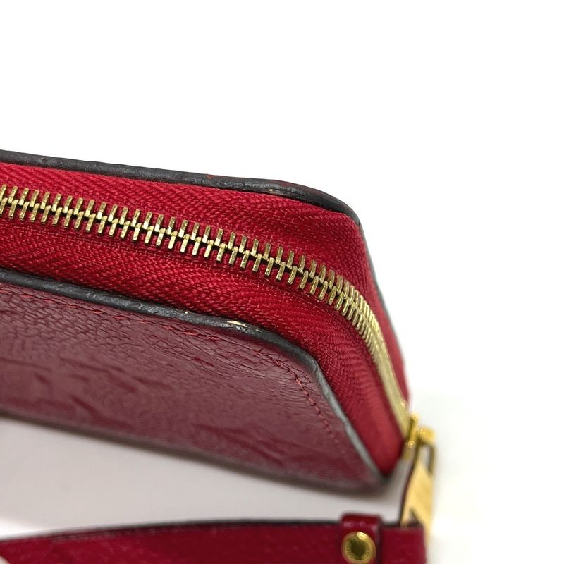 Louis Vuitton Coin Case Zippy Purse Monogram Empreinte Leather Red