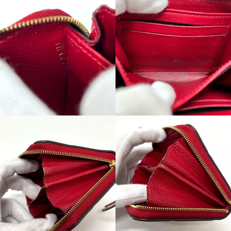 Louis Vuitton Coin Case Zippy Purse Monogram Empreinte Leather Red