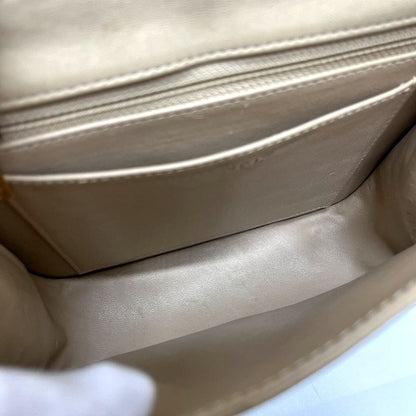 Chanel Shoulder Bag Bicolor Choco Bar Leather Beige