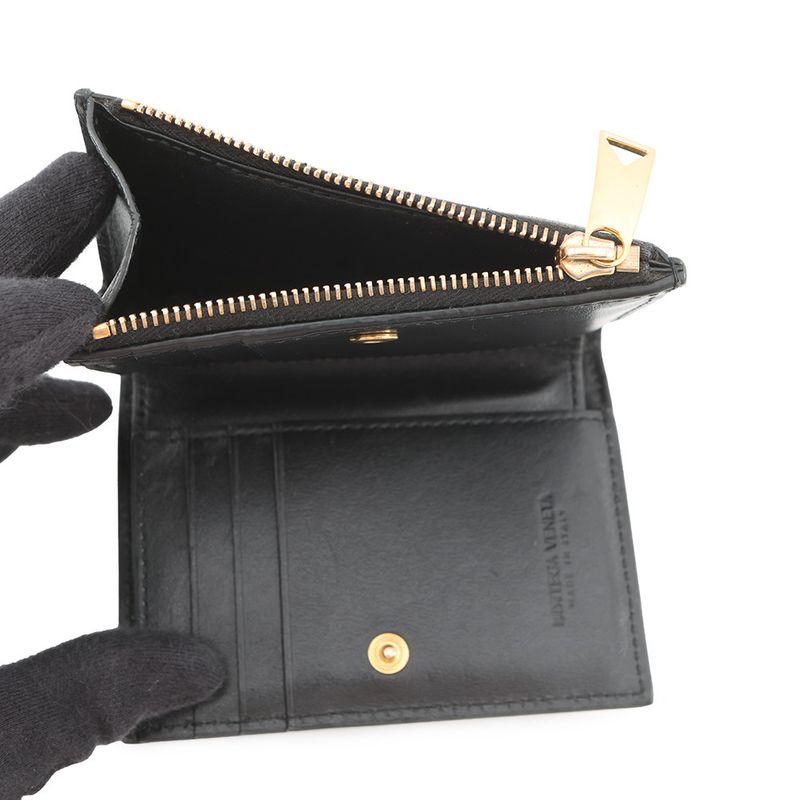 Bottega Veneta Bifold Wallet Padded Lambskin Black