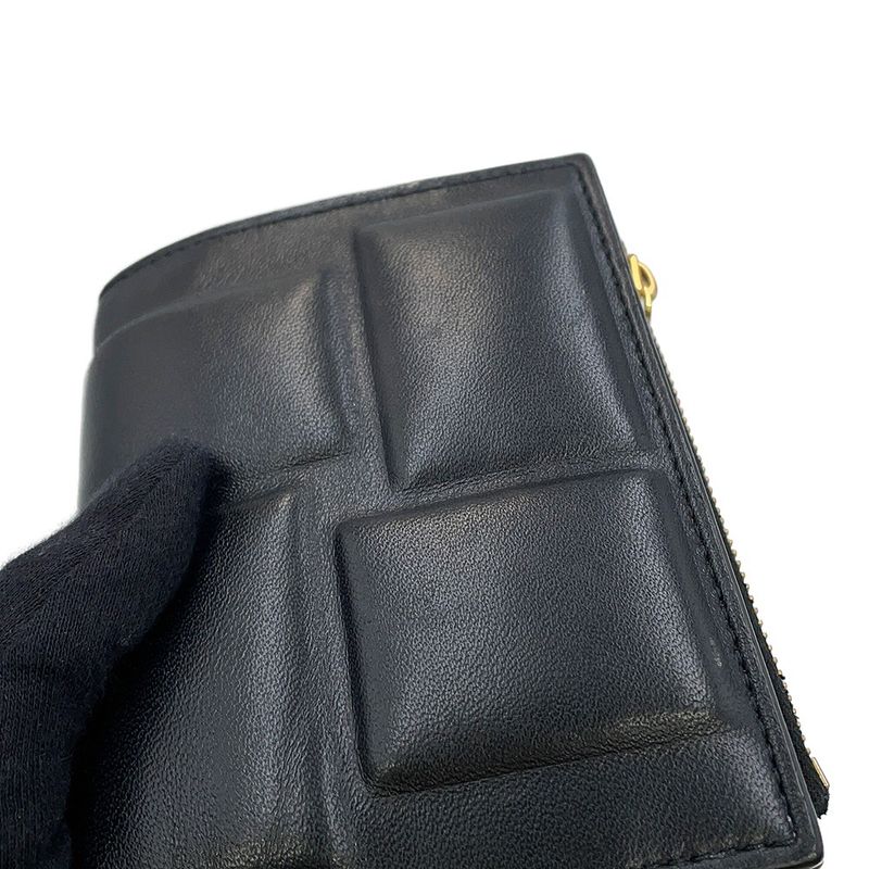 Bottega Veneta Bifold Wallet Padded Lambskin Black