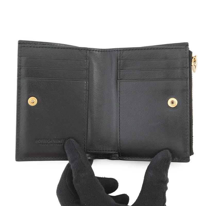 Bottega Veneta Bifold Wallet Padded Lambskin Black