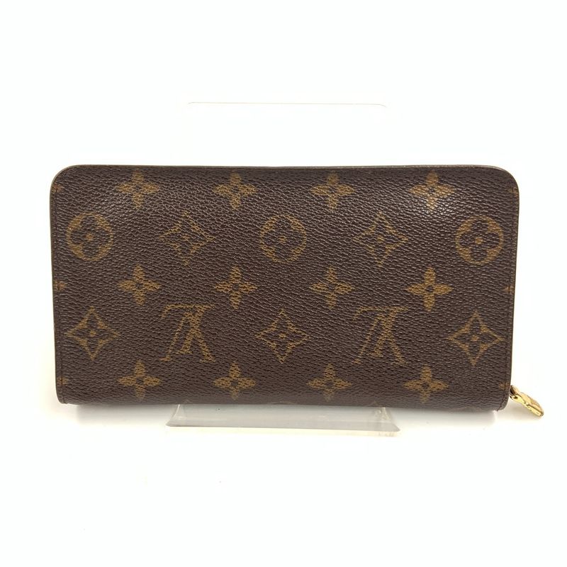 Louis Vuitton Monogram Porte-Monnaie Zip Around Wallet Brown