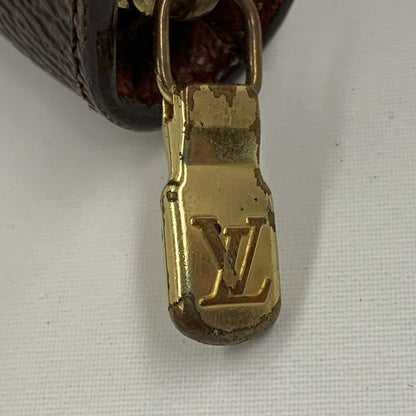 Louis Vuitton Monogram Porte-Monnaie Zip Around Wallet Brown