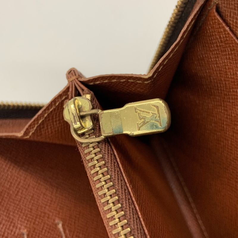Louis Vuitton Monogram Porte-Monnaie Zip Around Wallet Brown