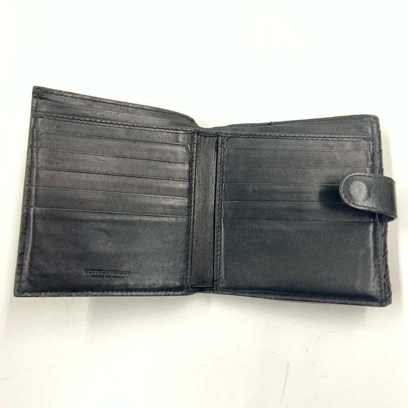 Bottega Veneta Intrecciato Bifold Wallet Black