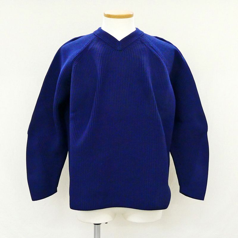 Gucci Chunky V-neck Knit Navy XS Polypropylene Long Sleeve Sweater