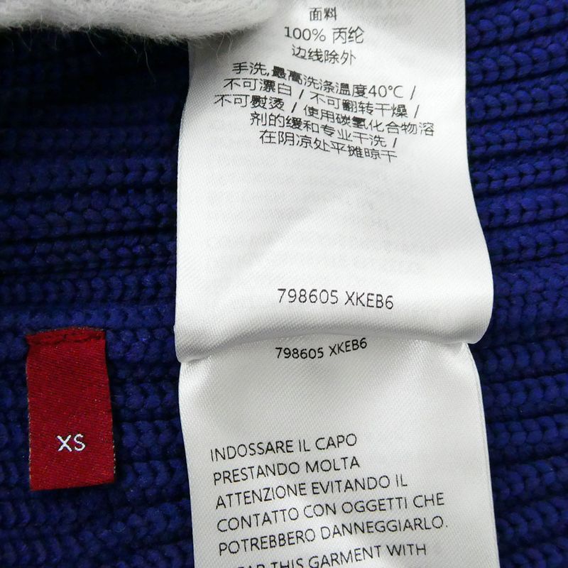 Gucci Chunky V-neck Knit Navy XS Polypropylene Long Sleeve Sweater