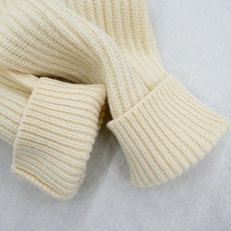 Gucci Wool Zipper Web Striped Knit Cream XS Long Sleeve Sweater