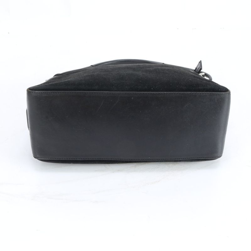 Gucci Suede 001 Leather Shoulder Bag Hand Black