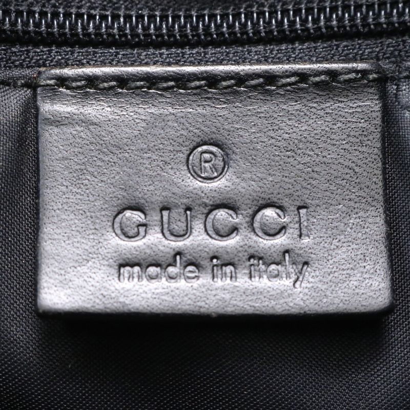 Gucci Suede 001 Leather Shoulder Bag Hand Black