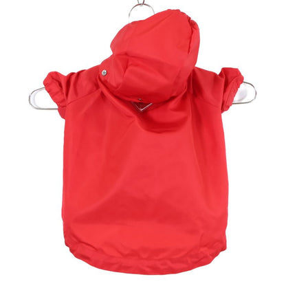 Prada Re-Nylon Triangular Logo Dog Rain Coat with Hood