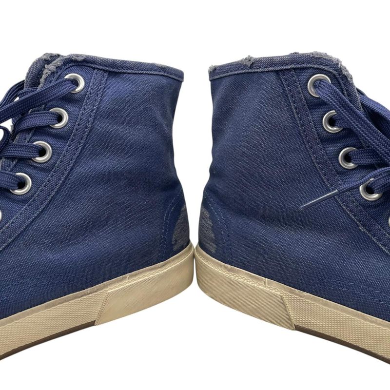 Balenciaga Sneakers Paris High Cut 41 Distressed Canvas Logo Blue White