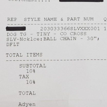 Chrome Hearts DT Tny CO Crs Tiny Cut Out Cross Dog Tag Charm Silver Necklace Top