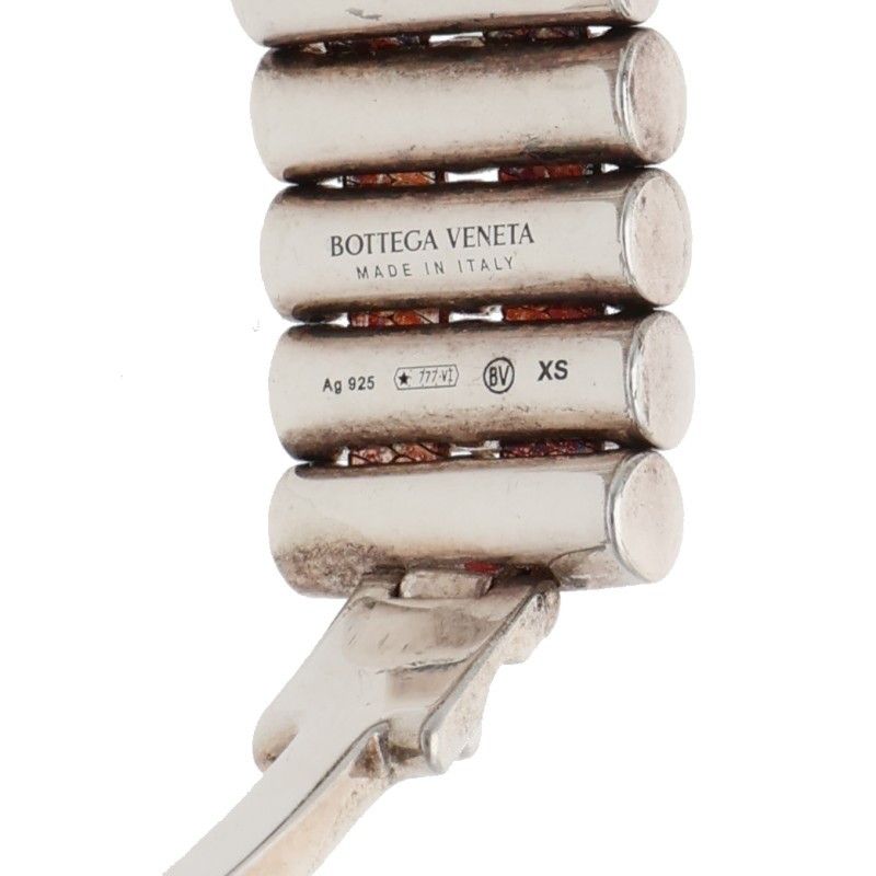 Bottega Veneta Dalmatian Stone Silver Bracelet XS