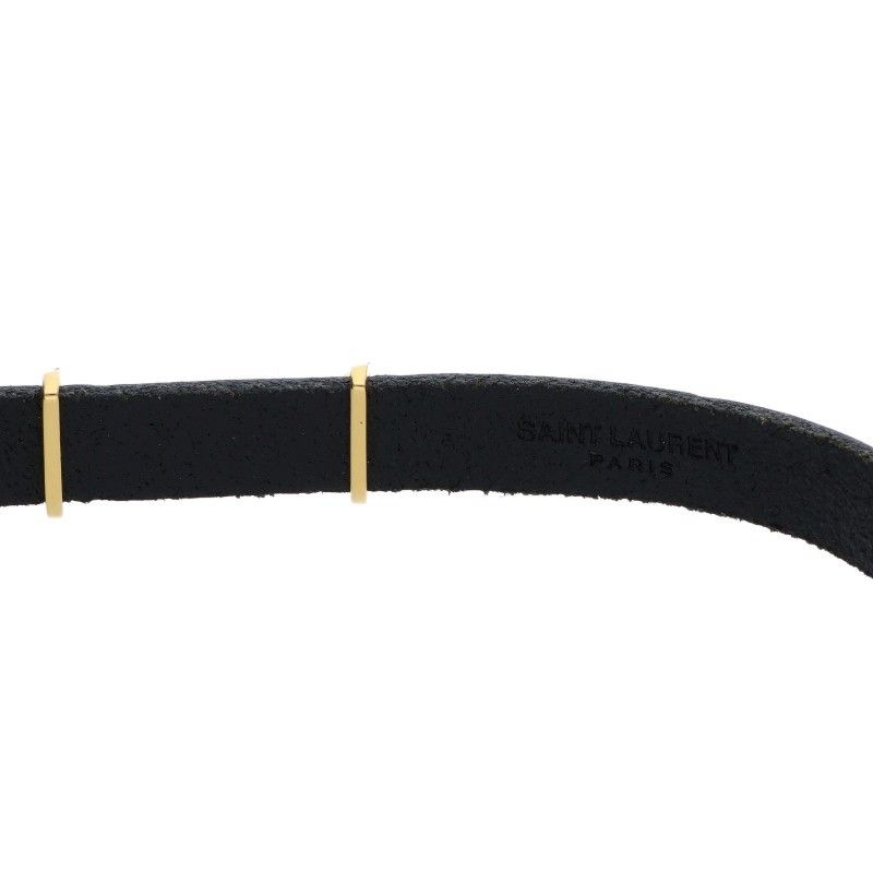Saint Laurent Paris Ysllogo Leather Bracelet
