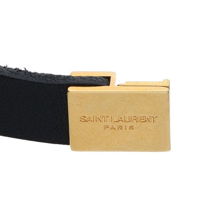 Saint Laurent Paris Ysllogo Leather Bracelet