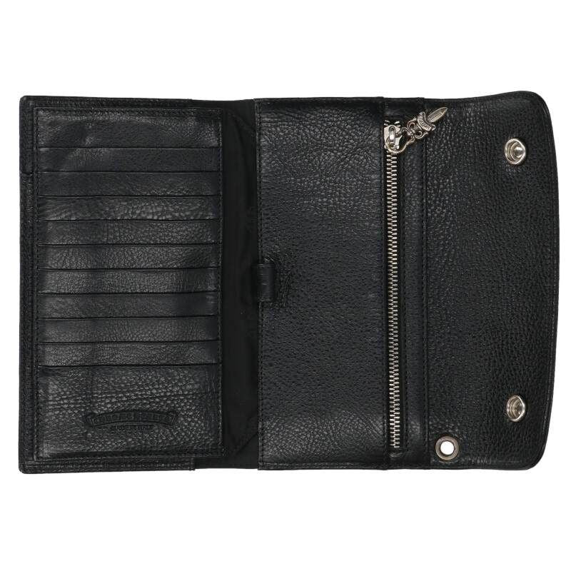 Chrome Hearts Wave Cross Ball Button Leather Wallet