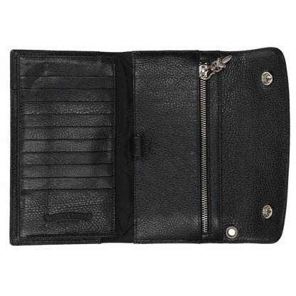 Chrome Hearts Wave Cross Ball Button Leather Wallet