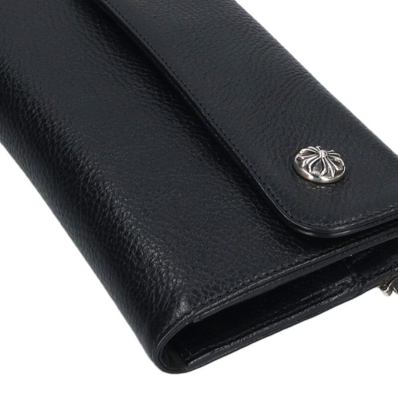 Chrome Hearts Wave Cross Ball Button Leather Wallet