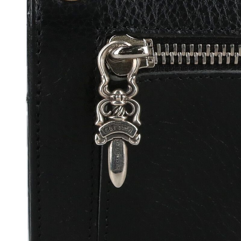 Chrome Hearts Wave Cross Ball Button Leather Wallet