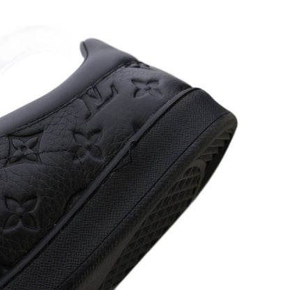 Louis Vuitton Luxembourg Line Monogram Eclipse Sneakers Shoes Leather 7 Black YT