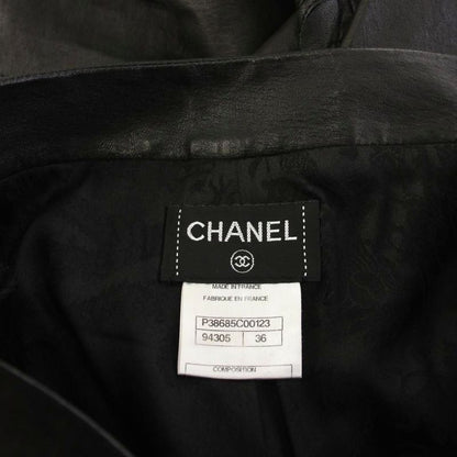 Chanel Lambskin Camellia Leather Pants Black