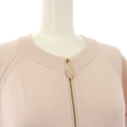 Hermes Knit Cardigan Short Sleeve Zip Up 34 Pink