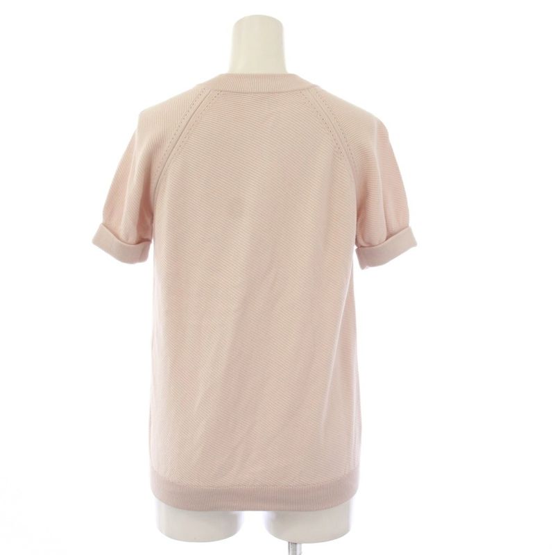 Hermes Knit Cardigan Short Sleeve Zip Up 34 Pink