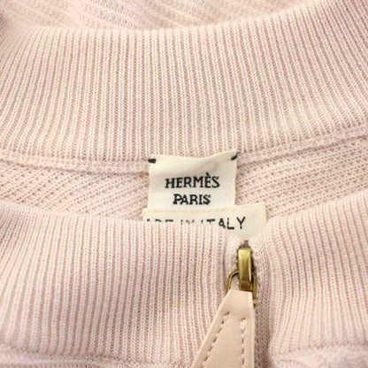 Hermes Knit Cardigan Short Sleeve Zip Up 34 Pink