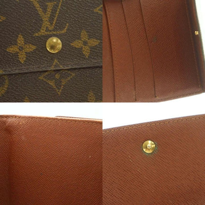Louis Vuitton Portefeuille Elise Wallet Bifold Coin Purse Monogram Pattern Brown