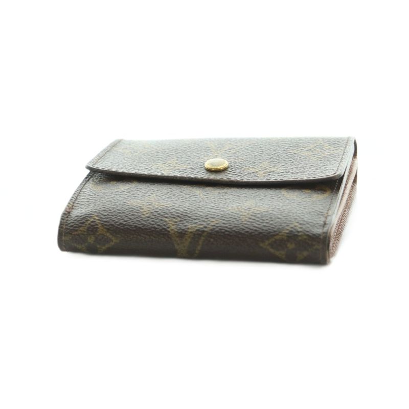 Louis Vuitton Portefeuille Elise Wallet Bifold Coin Purse Monogram Pattern Brown
