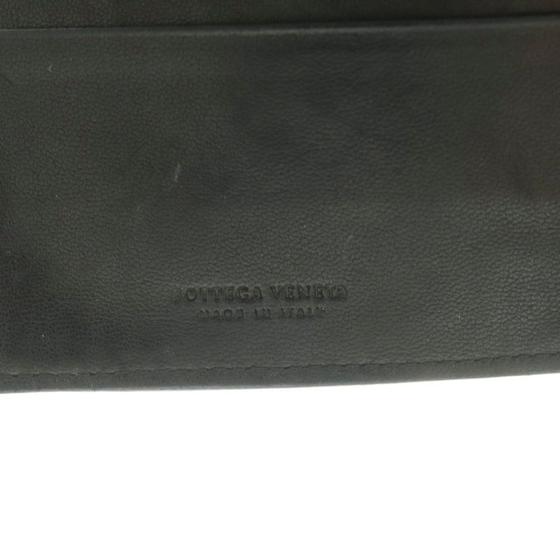 Bottega Veneta Intrecciato Wallet Bifold Coin Purse Leather Black