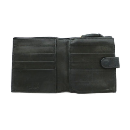 Bottega Veneta Intrecciato Wallet Bifold Coin Purse Leather Black