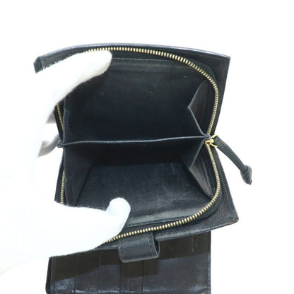 Bottega Veneta Intrecciato Wallet Bifold Coin Purse Leather Black
