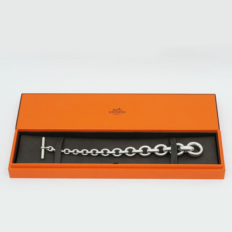 Hermes Cles Bracelet 925 Sterling Silver Chain