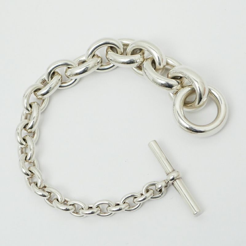 Hermes Cles Bracelet 925 Sterling Silver Chain