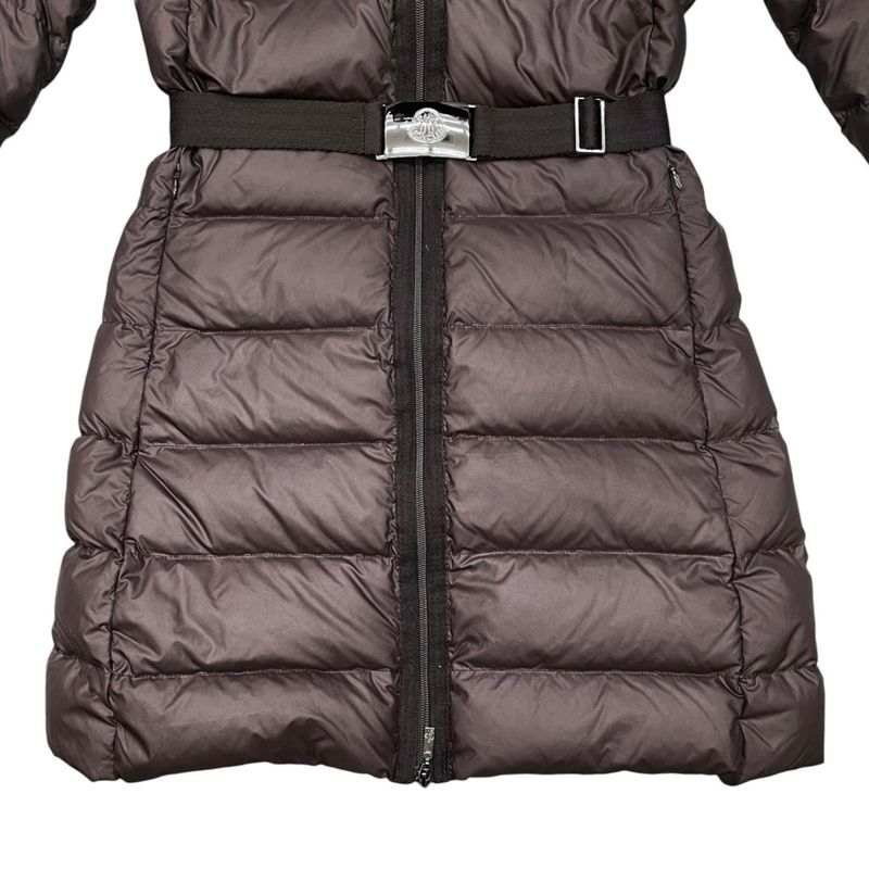 Moncler Mont Cles Down Jacket Coat Nantesfur 1 Nylon Brown