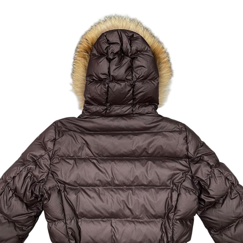 Moncler Mont Cles Down Jacket Coat Nantesfur 1 Nylon Brown