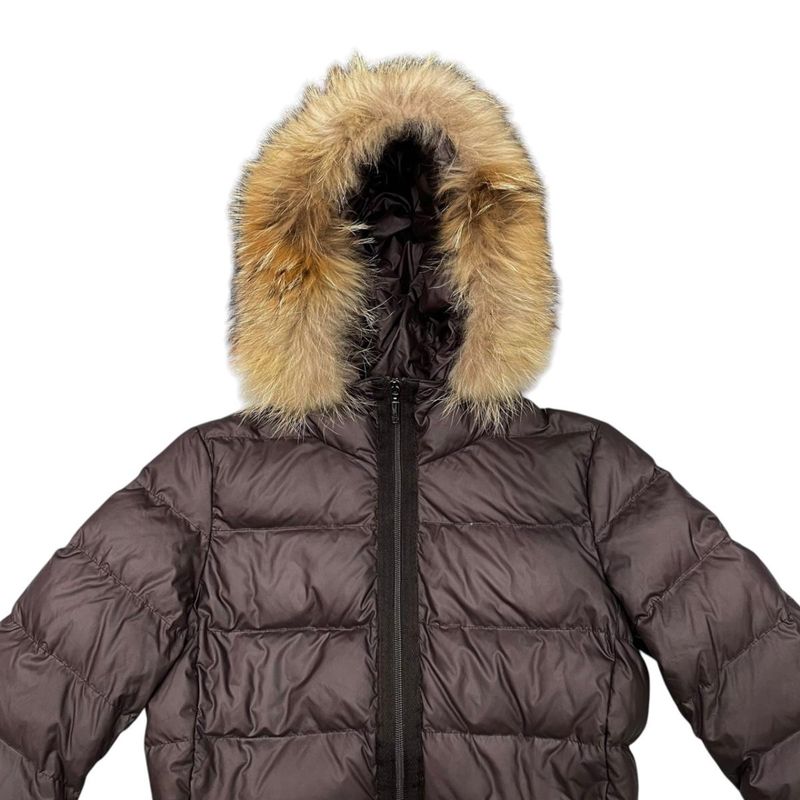 Moncler Mont Cles Down Jacket Coat Nantesfur 1 Nylon Brown