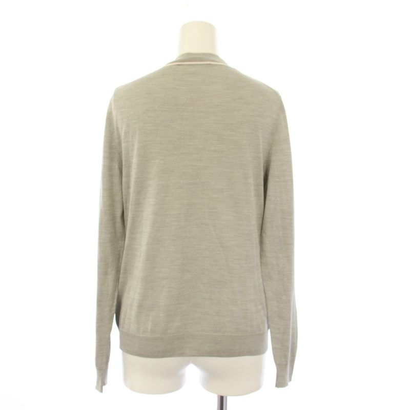 Prada Silk Knit Cardigan Long Sleeve Logo 36 Gray