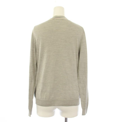 Prada Silk Knit Cardigan Long Sleeve Logo 36 Gray